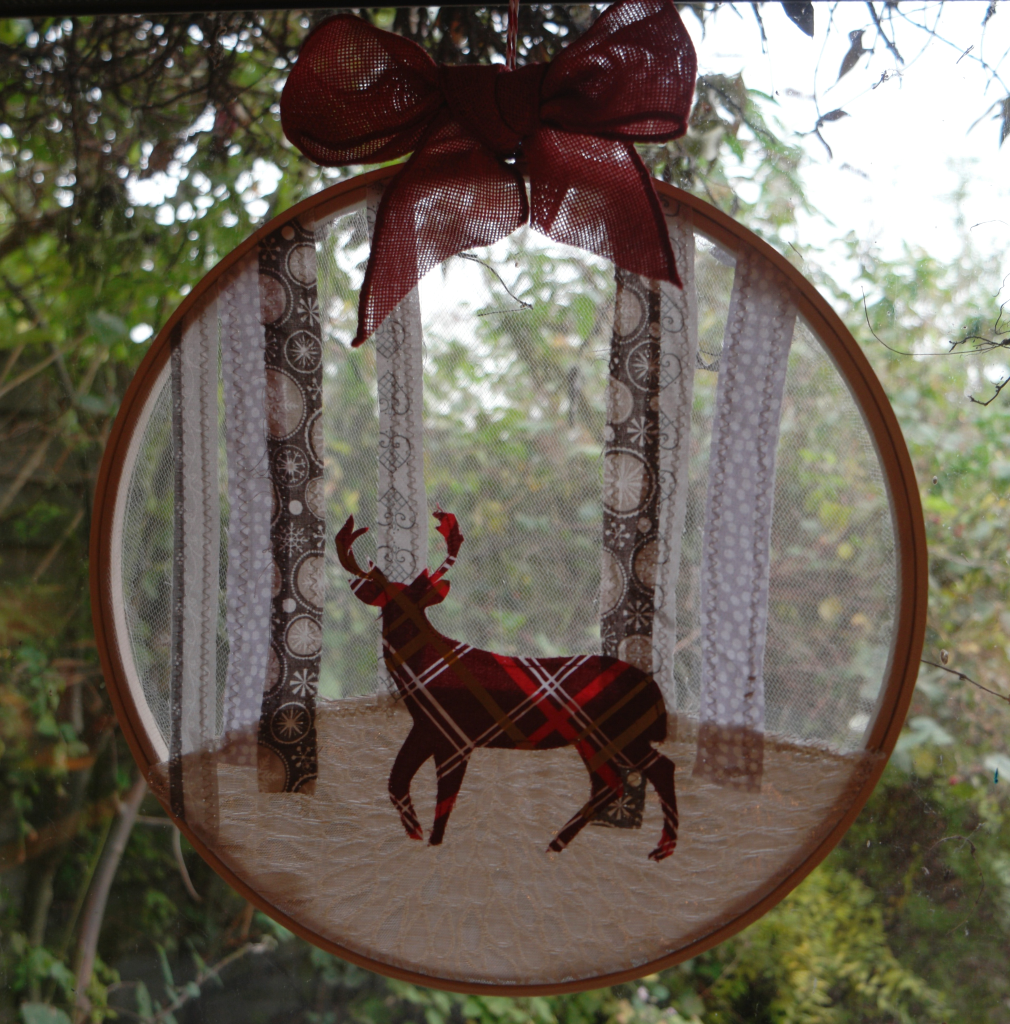 Embroidery Hoop Christmas Decoration - Tea And A Sewing Machine