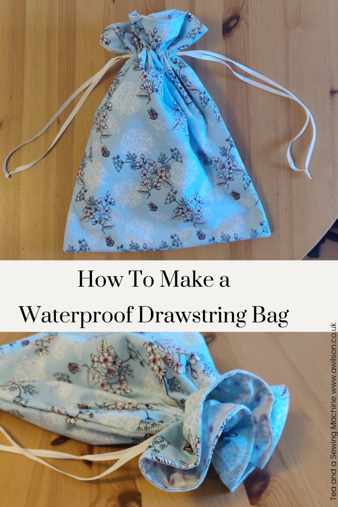 Make a waterproof drawstring bag on an overlocker 